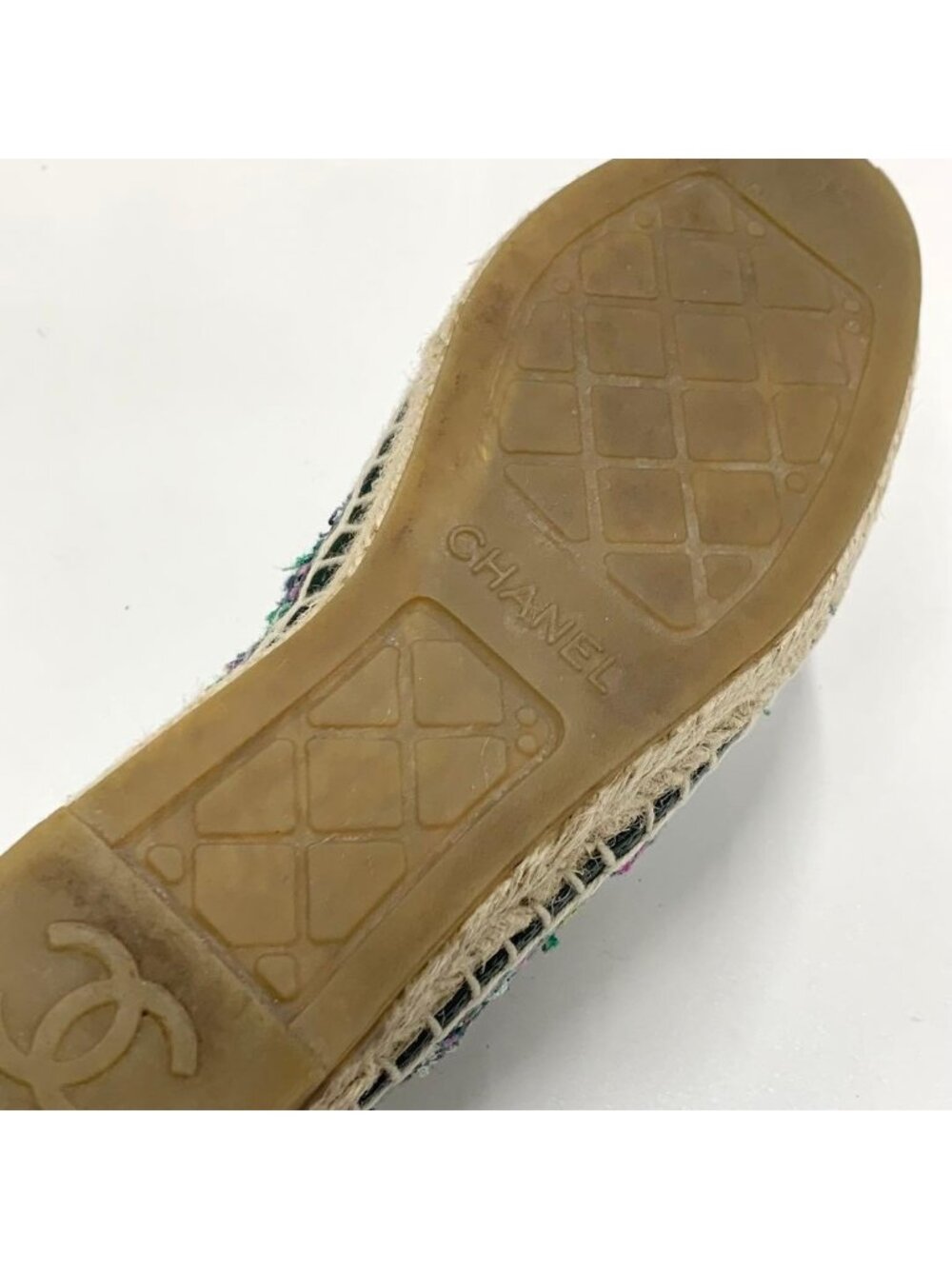 Chanel Fabric Coco Mark Espadrille Flat Shoes - Picture 9 of 10